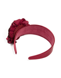 Burgundy Fabric Flower Statement Headband - link has visual effect only