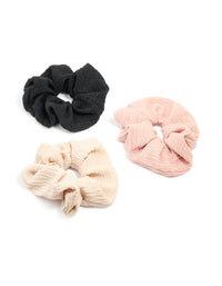 Textured Core Fabric Scrunchies 3-Pack - link has visual effect only