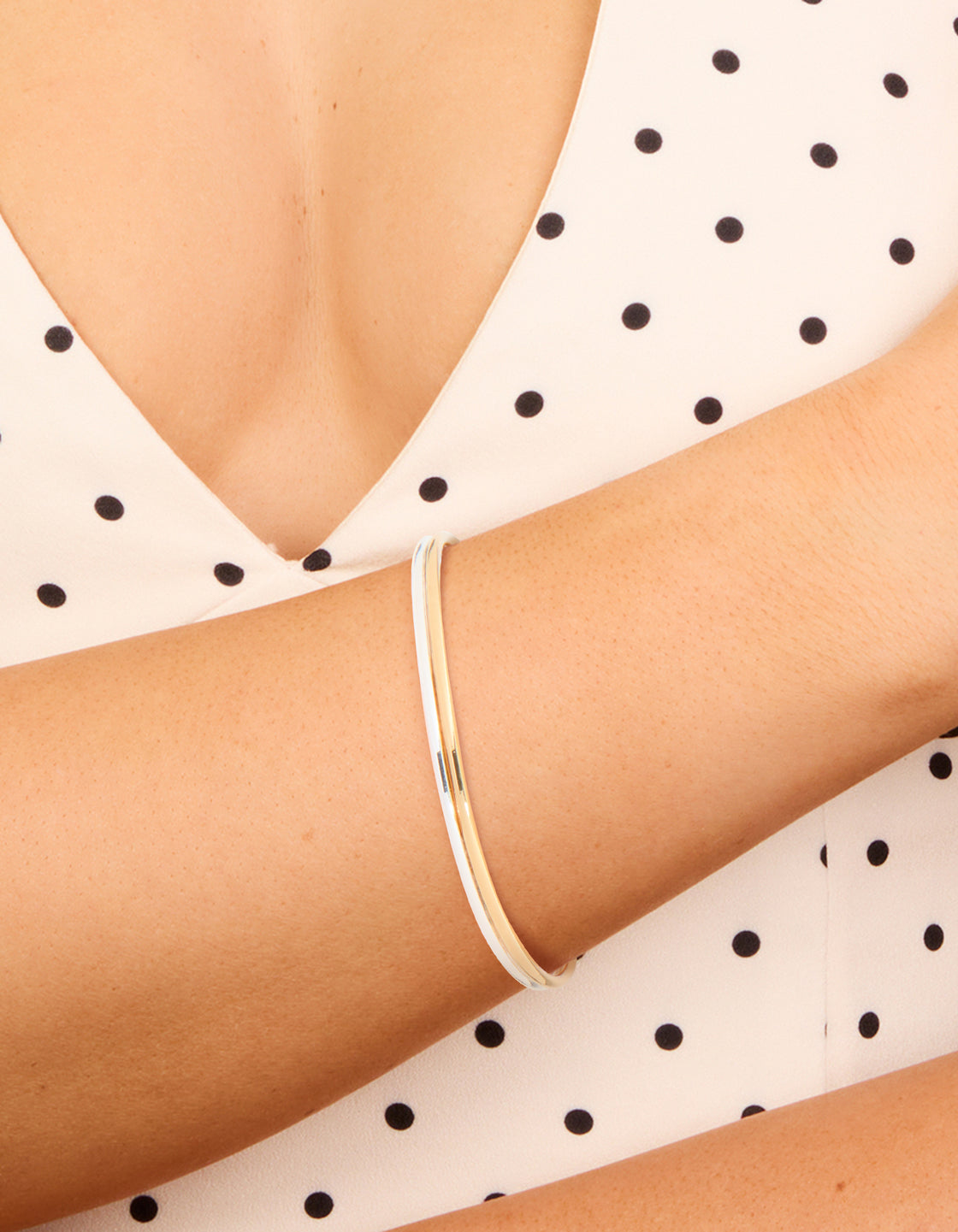 Mixed Metal Double Knotted Wrist Cuff
