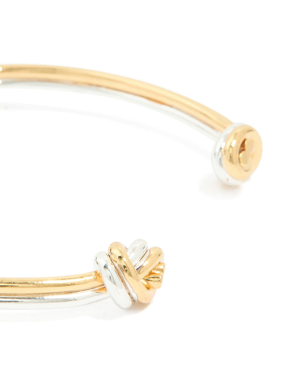 Mixed Metal Double Knotted Wrist Cuff