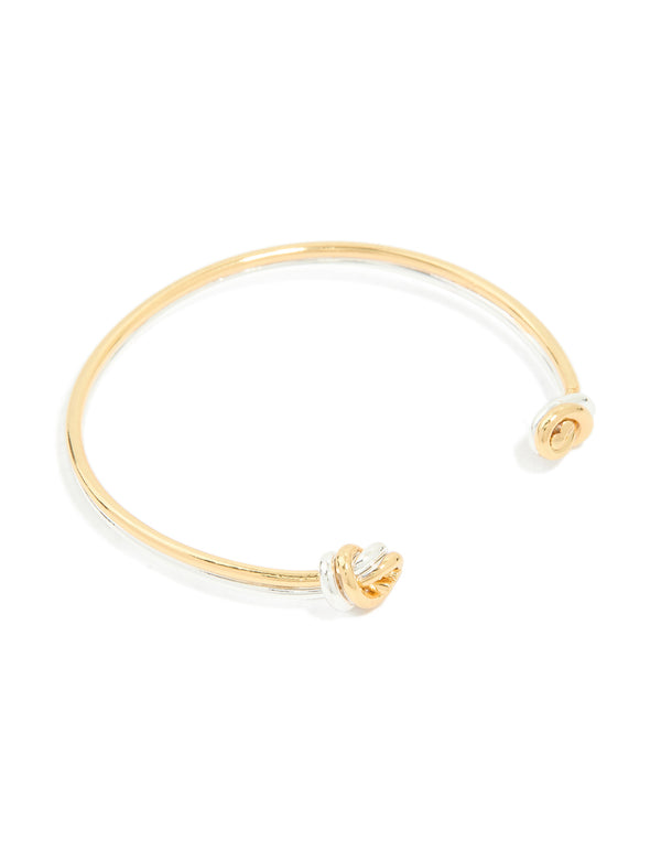 Mixed Metal Double Knotted Wrist Cuff