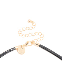 Gold Triple Bean Statement Cord Necklace - link has visual effect only
