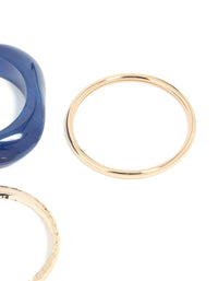 Acrylic Gold & Blue Bangle Pack - link has visual effect only