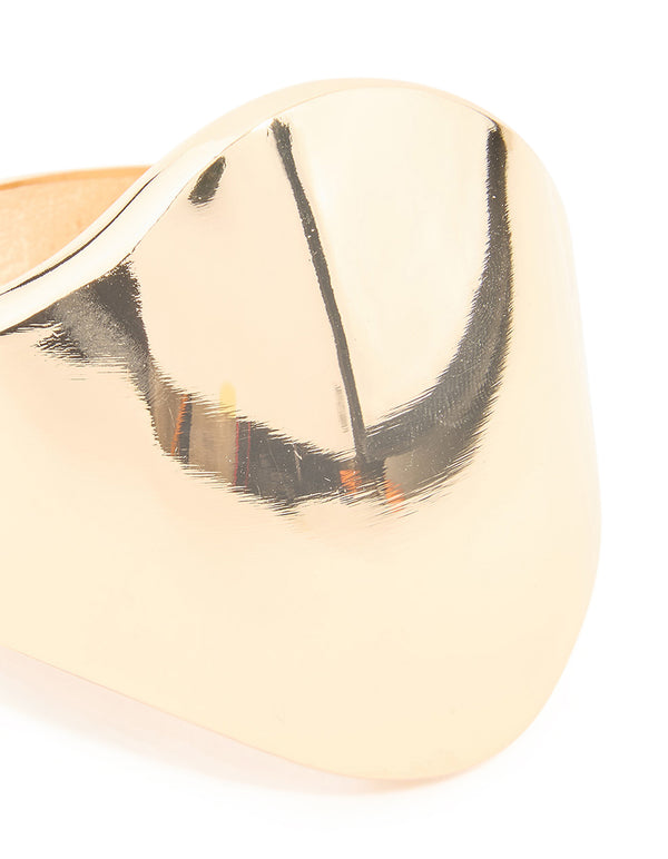 Gold Large Smooth Hinged Bangle