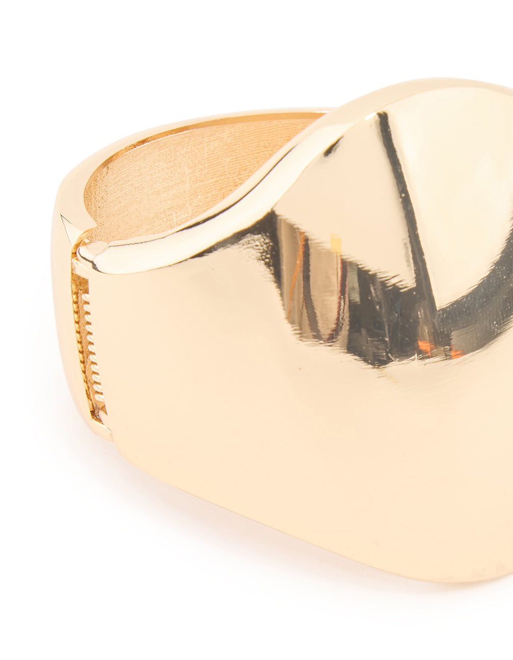 Gold Large Smooth Hinged Bangle