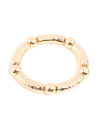 Gold & Blue Beaded Textured Stretch Bracelets 2-Pack - link has visual effect only