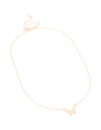 Rose Gold Plated Cubic Zirconia Butterfly Inlay Pendant Necklace - link has visual effect only