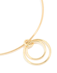 Gold Plated Collar Double Oval Pendant Necklace - link has visual effect only