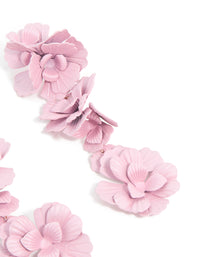 Pink Coated Metal Flower Drop Earrings - link has visual effect only