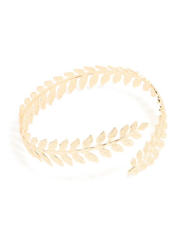 Gold Double Leaf Arm Cuff