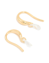 Gold Plated Cubic Zirconia Hook Earrings - link has visual effect only