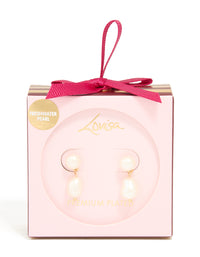 Gold Plated Freshwater Pearl Drop Earrings - link has visual effect only