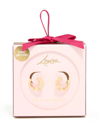 Gold Plated Cubic Zirconia Hugge Earrings - link has visual effect only