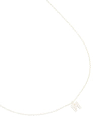 Silver Plated Brass Cubic Zirconia Letter M Necklace - link has visual effect only