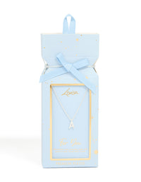 Silver Plated Brass Cubic Zirconia Letter A Necklace - link has visual effect only