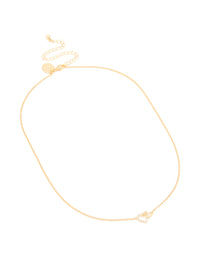 Gold Plated Cubic Zirconia Linked Hearts Pendant Necklace - link has visual effect only