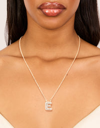 Kids Gold Cubic Zirconia Letter E Necklace - link has visual effect only
