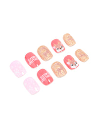Seasons Greetings & Reindeer Press-On Nail Set - link has visual effect only