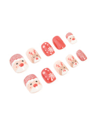 Santa & Reindeer Press-On Nail Set - link has visual effect only