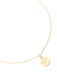 Gold Plated Cubic Zirconia Mini Virgo Zodiac Sign Pendant Necklace - link has visual effect only