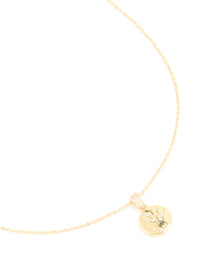 Gold Plated Cubic Zirconia Mini Sagittarius Zodiac Sign Pendant Necklace - link has visual effect only
