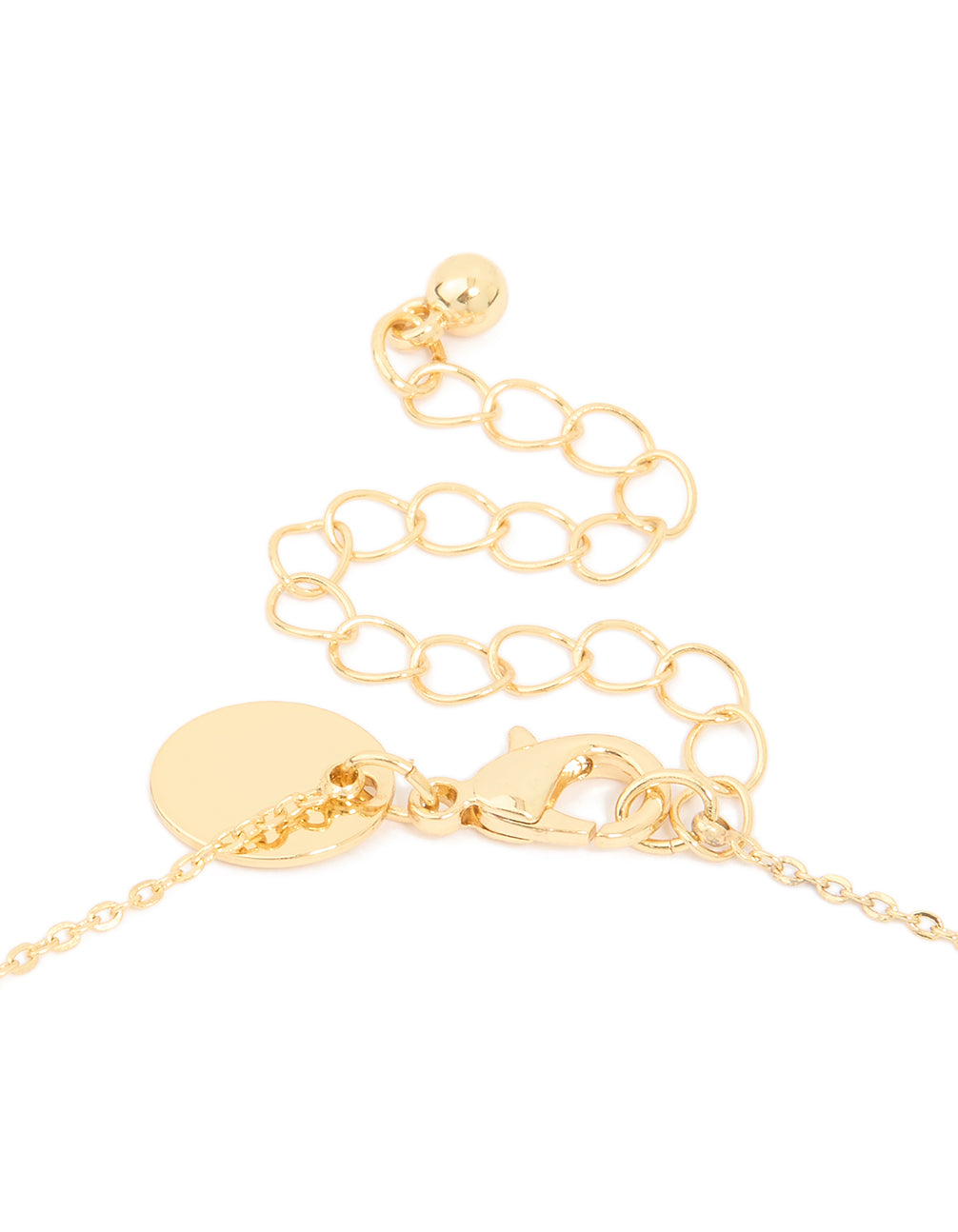 Gold Plated Cubic Zirconia Mini Libra Zodiac Sign Pendant Necklace