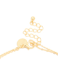 Gold Plated Brass Cubic Zirconia Pave Bubble Letter K Layered Necklace - link has visual effect only