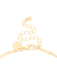 Gold Plated Cubic Zirconia Pave Bubble Letter S Layered Necklace - link has visual effect only