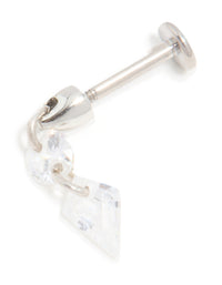 Titanium Cubic Zirconia Droplet Single Flat Back Stud - link has visual effect only