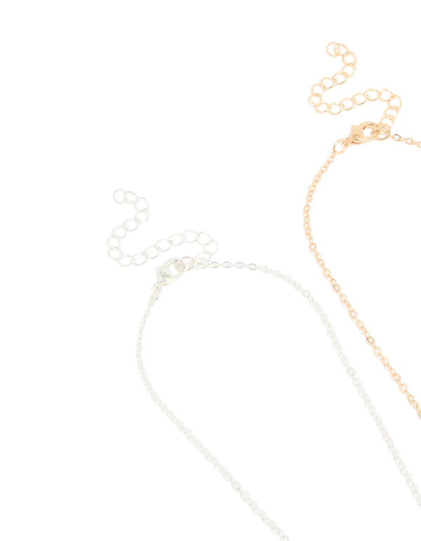 Kids Gold & Silver Cat Mood BFF Necklace Pack
