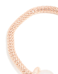 Kids Gold Pink Pearl Cat Stretch Charm Bracelet & Ring Set - link has visual effect only