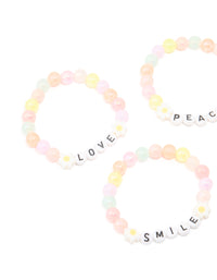 Kids Beaded Flower Best Friends Stretch Bracelets 5-Pack - link has visual effect only