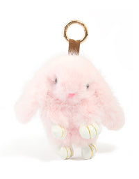 Kids Pink Fabric Bunny Key Chain - link has visual effect only