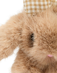 Kids Brown Small Bunny & Gingham Bow Key Chain - link has visual effect only