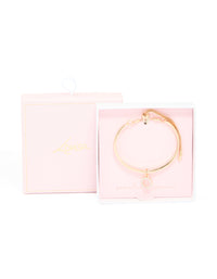 Gold Diamante Circle Toggle Bangle - link has visual effect only
