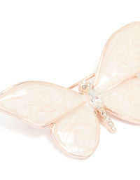 Rose Gold Marble White Butterfly Brooch - link has visual effect only