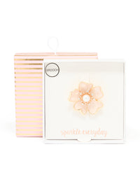 Gold Pink Cream Pearl Flower Brooch - link has visual effect only