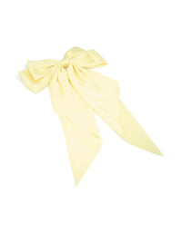 Butter Yellow Satin Fabric Bow Clip - link has visual effect only