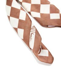Brown & White Checkered Fabric Vacation Scarf - link has visual effect only