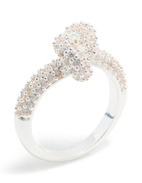 Silver Plated Cubic Zirconia Modern Knot Ring - link has visual effect only