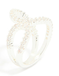 Silver Plated Cubic Zirconia Large Open Loop Ring - link has visual effect only