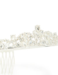 Silver Diamante Small Tiara Headband - link has visual effect only
