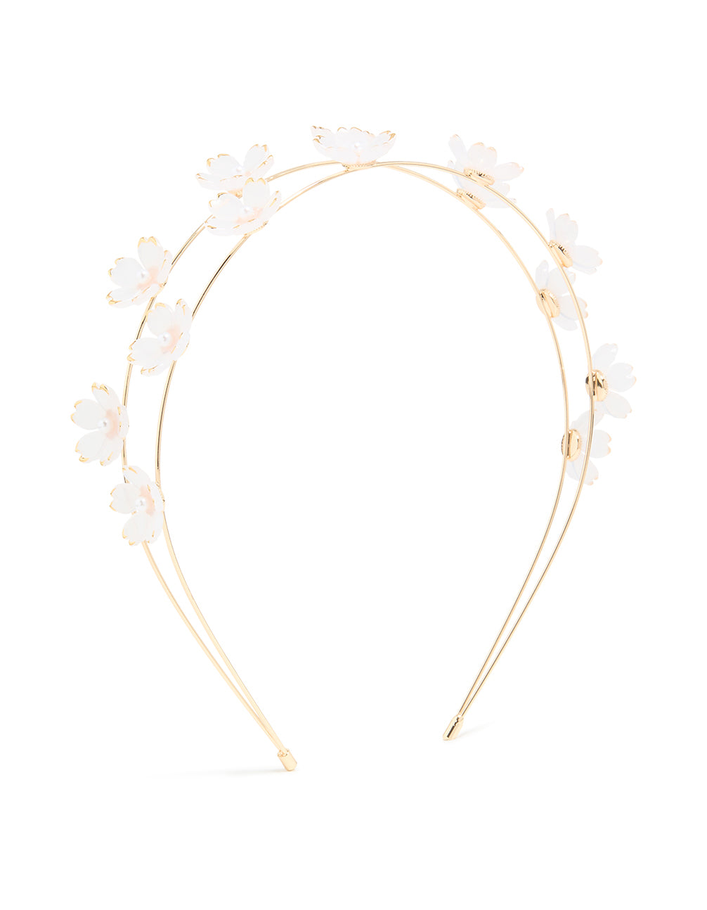 Gold Pearl Small Flower Headband