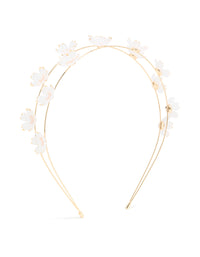 Gold Pearl Small Flower Headband - link has visual effect only