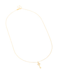 Gold Plated Sterling Silver Cubic Zirconia Key Necklace - link has visual effect only