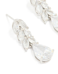 Silver Cubic Zirconia Drop Earrings - link has visual effect only