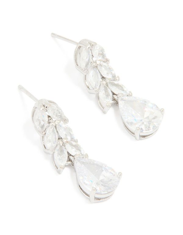 Silver Cubic Zirconia Drop Earrings