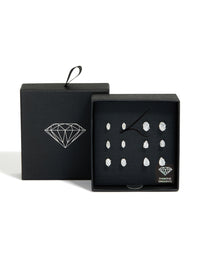 Silver Cubic Zirconia Stud Earrings 6-Pack - link has visual effect only