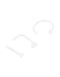 Clear Nose Ring & Studs 3-Pack - link has visual effect only