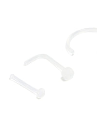 Clear Nose Ring & Studs 3-Pack - link has visual effect only